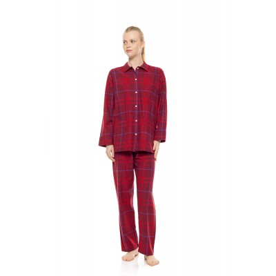 W2001 - Type - Pyjama Buttoned Cherry Plaid- (W2001)