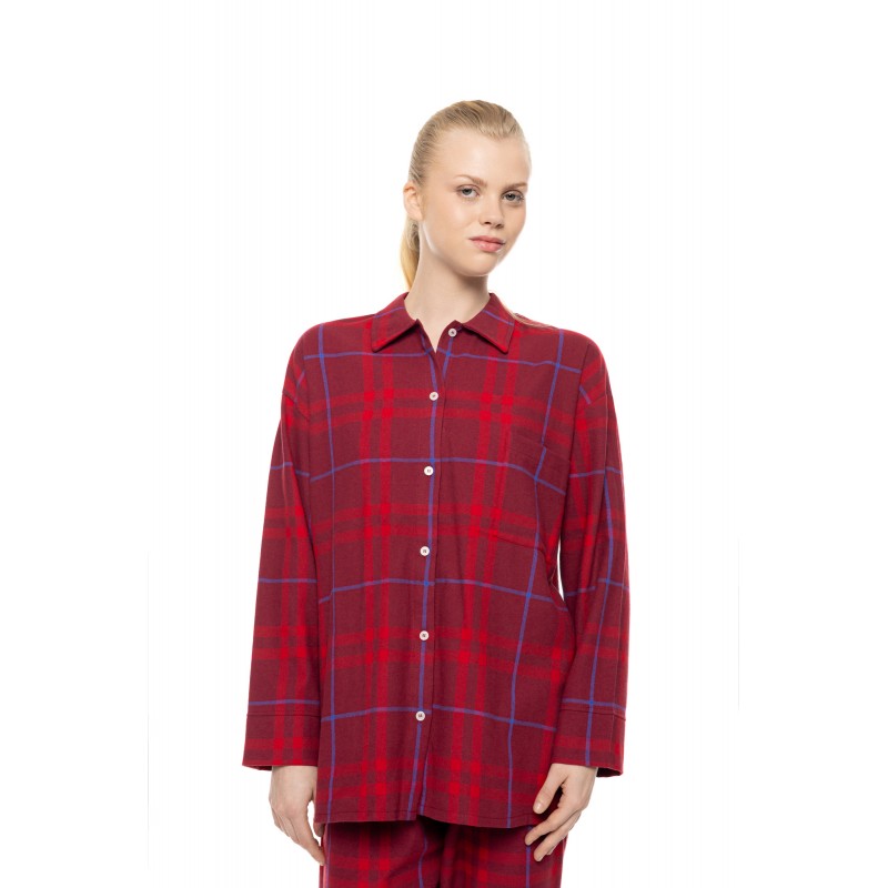 W2001 - Type - Pyjama Buttoned Cherry Plaid- (W2001) W2001 - Type - Pyjama Buttoned Cherry Plaid- (W2001)