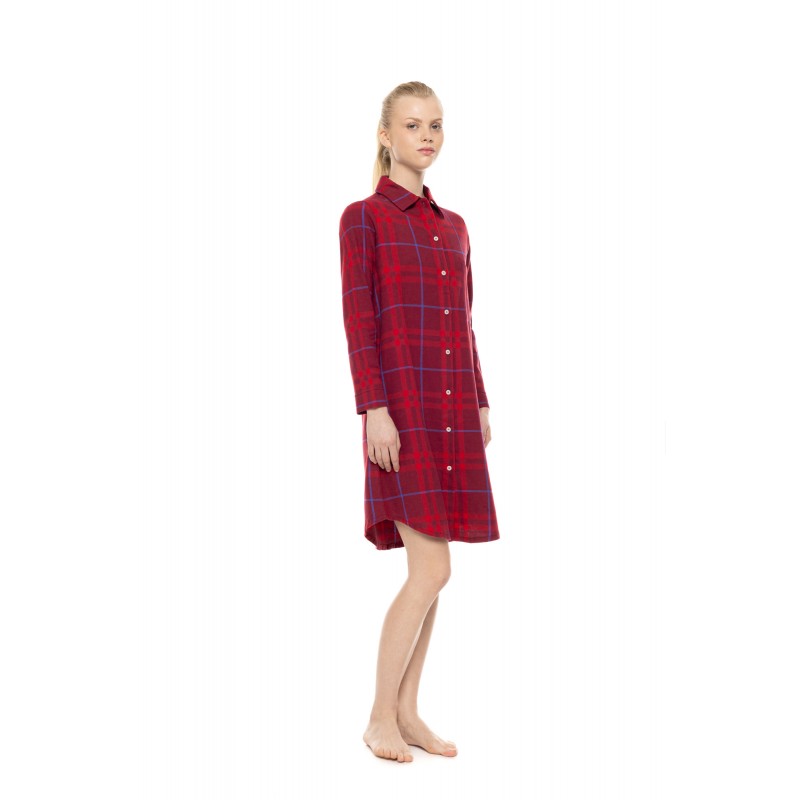 W2002 - Type - Nightgown Buttoned Cherry Plaid- (W2002) W2002 - Type - Nightgown Buttoned Cherry Plaid- (W2002)