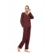 W2006 - Bordo - Pyjama V Bamboo Soft- (W2006) W2006 - Bordo - Pyjama V Bamboo Soft- (W2006)