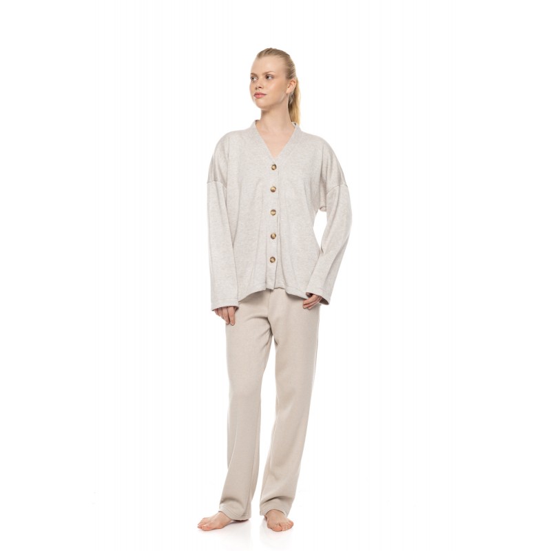 W2012 - Skin - Robe Buttoned Soft Nutural- (W2012) W2012 - Skin - Robe Buttoned Soft Nutural- (W2012)