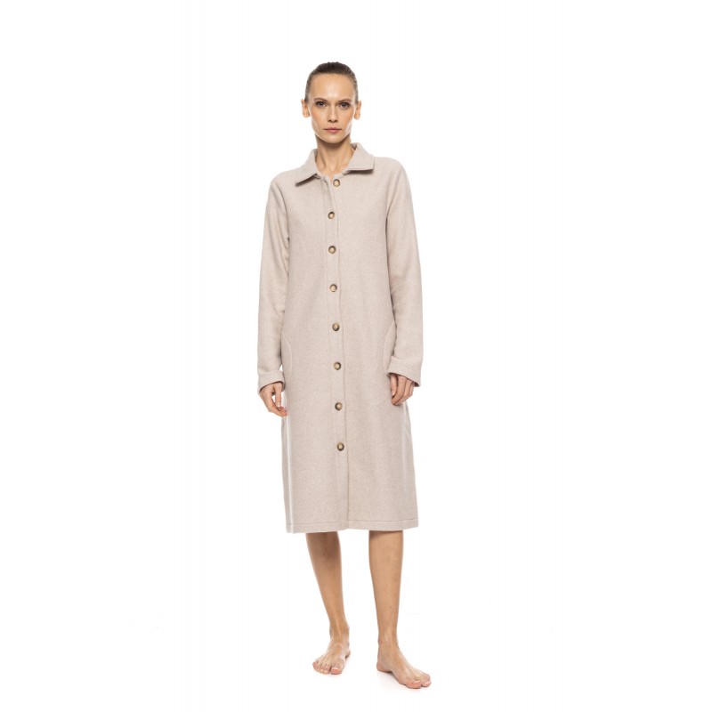 W2020 - Sand - Robe Buttoned Fleece Alpine- (W2020) W2020 - Sand - Robe Buttoned Fleece Alpine- (W2020)