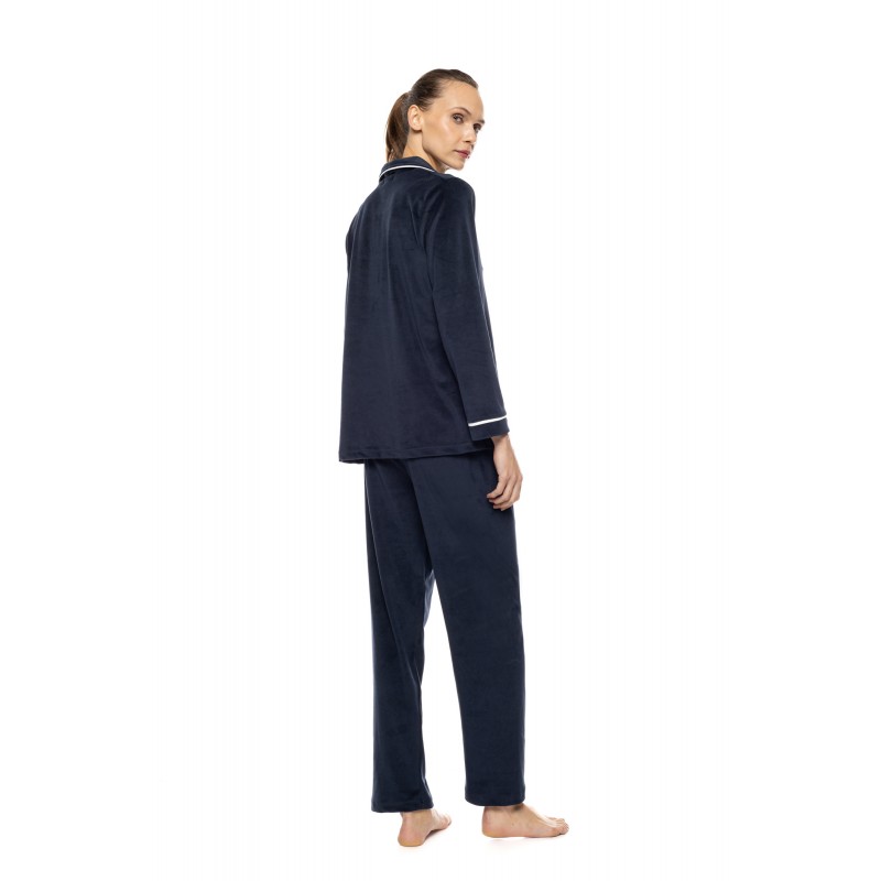 W2022 - Ice Blue - Pyjama Buttoned Soft Velvet- (W2022) W2022 - Ice Blue - Pyjama Buttoned Soft Velvet- (W2022)