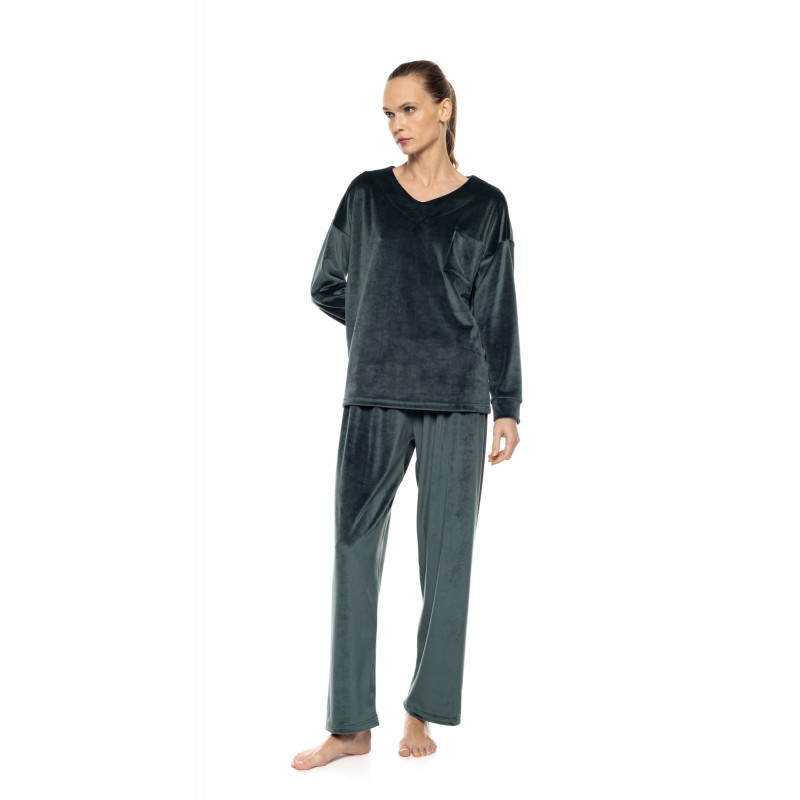 W2024 - Chocolate - Pyjama V Soft Velvet- (W2024)
