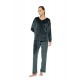 W2024 - Chocolate - Pyjama V Soft Velvet- (W2024)
