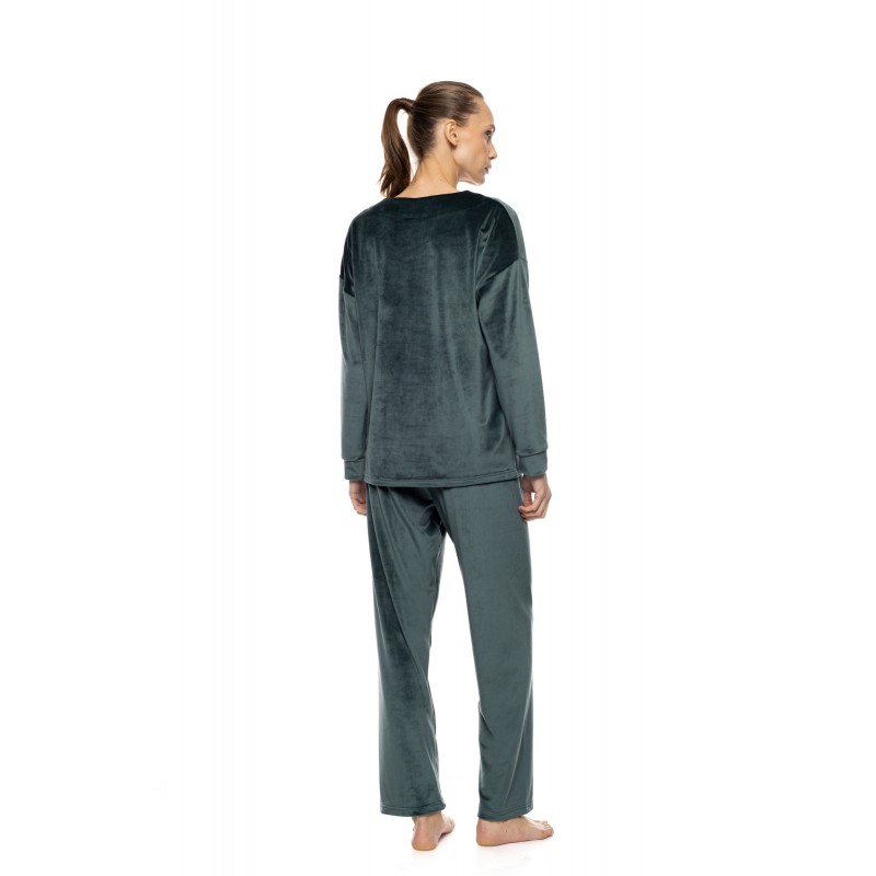 W2024 - Dark Green - Pyjama V Soft Velvet- (W2024)