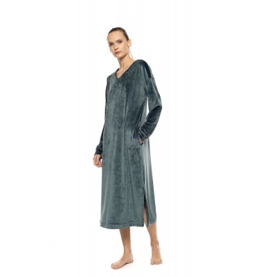 W2025 - Chocolate - Nightgown Soft Velvet- (W2025)