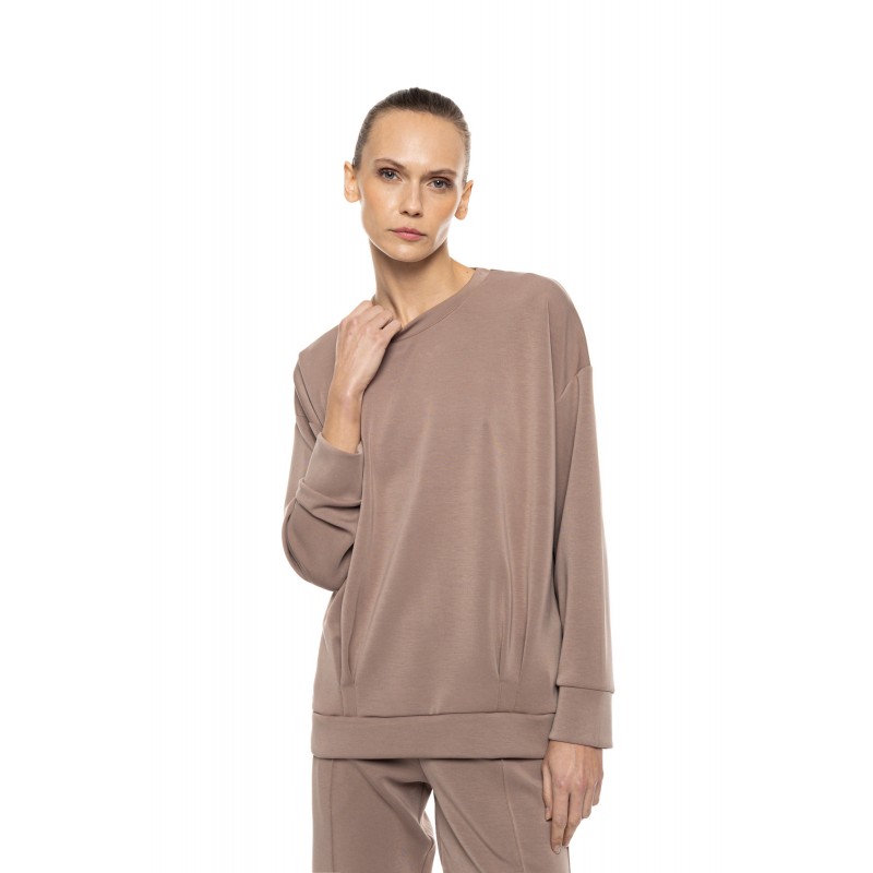 W2029 - Chocolate - Loungewear Set Soft Modal Stretch- (W2029) W2029 - Chocolate - Loungewear Set Soft Modal Stretch- (W2029)