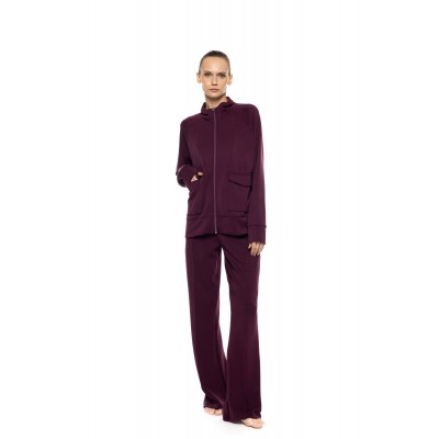 W2031 - Chocolate - Loungewear Zipper Soft Stretch- (W2031)