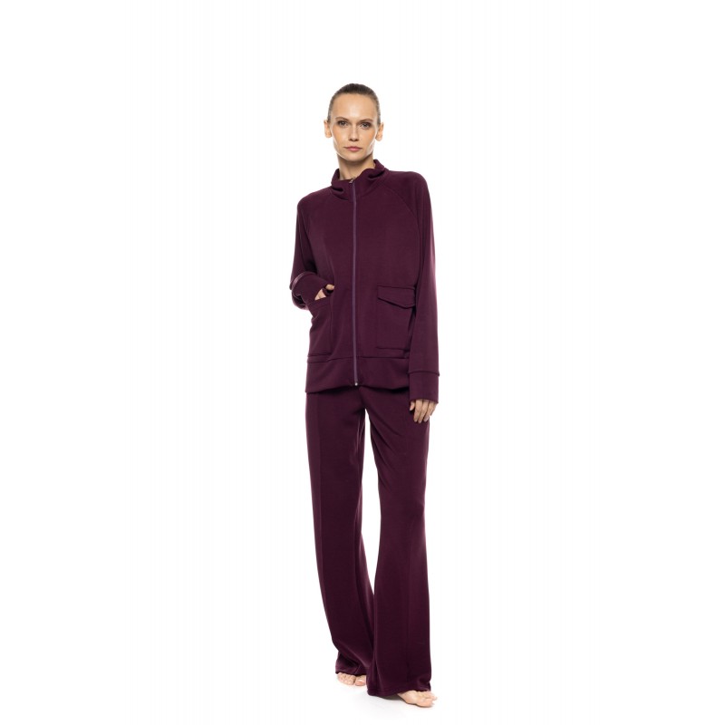W2031 - Chocolate - Loungewear Zipper Soft Stretch- (W2031) W2031 - Chocolate - Loungewear Zipper Soft Stretch- (W2031)