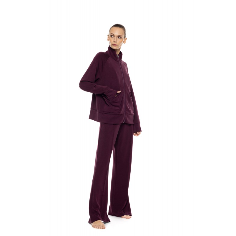W2031 - Chocolate - Loungewear Zipper Soft Stretch- (W2031) W2031 - Chocolate - Loungewear Zipper Soft Stretch- (W2031)