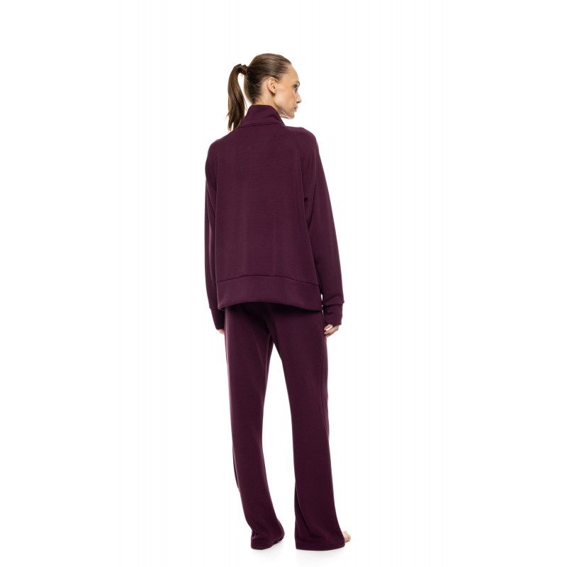 W2031 - Chocolate - Loungewear Zipper Soft Stretch- (W2031) W2031 - Chocolate - Loungewear Zipper Soft Stretch- (W2031)