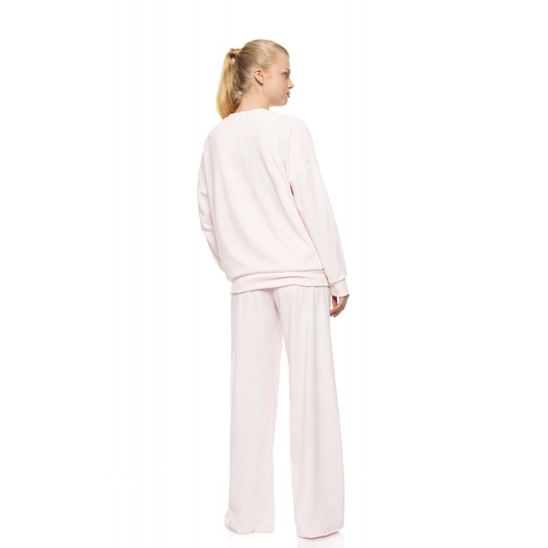 W2033 - Baby Pink - Loungewear Velvet Stripe- (W2033)
