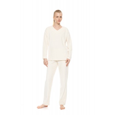 W2034 - Chocolate - Loungewear V Velvet Stripe- (W2034)