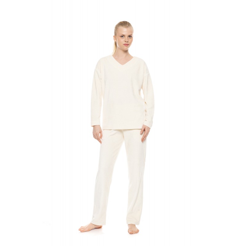 W2034 - Cosmos Blue - Loungewear V Velvet Stripe- (W2034)