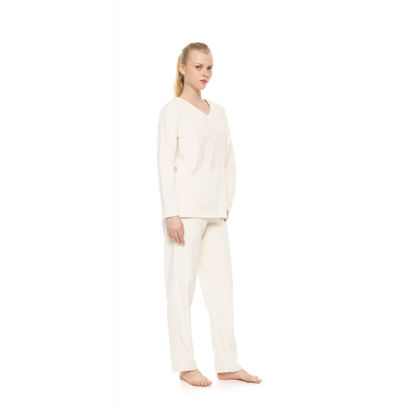 W2034 - Cosmos Blue - Loungewear V Velvet Stripe- (W2034)