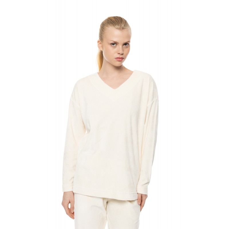 W2034 - Cosmos Blue - Loungewear V Velvet Stripe- (W2034)