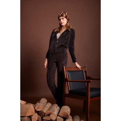 W2037 - Cosmos Blue - Trucksuit High Neck Velvet Stripe- (W2037)