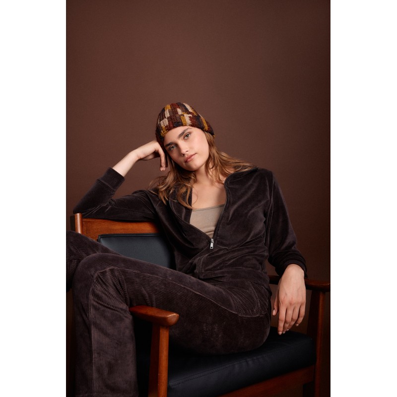 W2037 - Cosmos Blue - Trucksuit High Neck Velvet Stripe- (W2037) W2037 - Cosmos Blue - Trucksuit High Neck Velvet Stripe- (W2037)