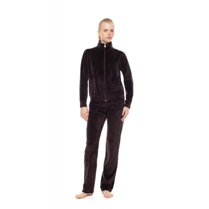 W2037 - Cosmos Blue - Trucksuit High Neck Velvet Stripe- (W2037) W2037 - Cosmos Blue - Trucksuit High Neck Velvet Stripe- (W2037)
