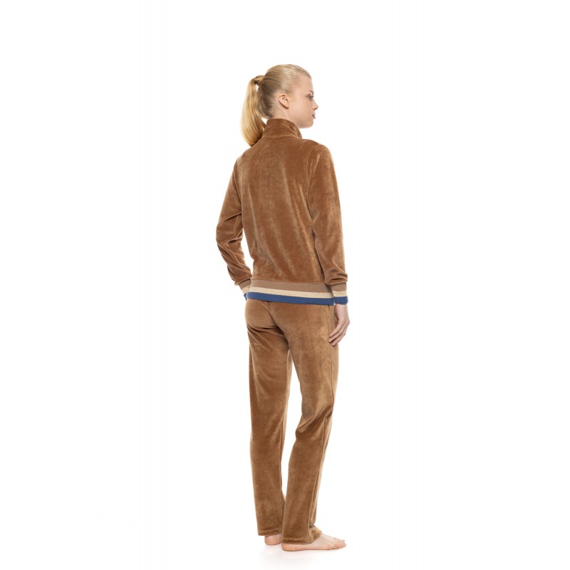 W2044 - Sand - Trucksuit High Neck Velvet Knit- (W2044) W2044 - Sand - Trucksuit High Neck Velvet Knit- (W2044)