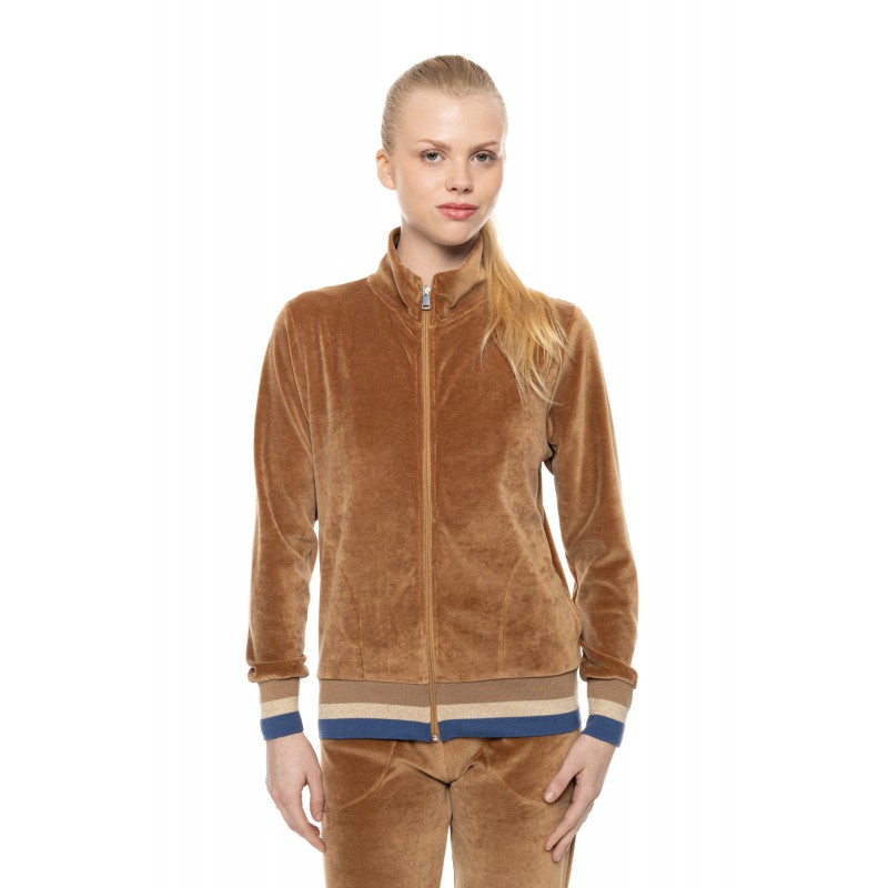 W2044 - Sand - Trucksuit High Neck Velvet Knit- (W2044) W2044 - Sand - Trucksuit High Neck Velvet Knit- (W2044)