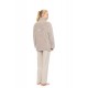 W2050 - Sand - Robe Zipper Fleece Jaquard- (W2050)