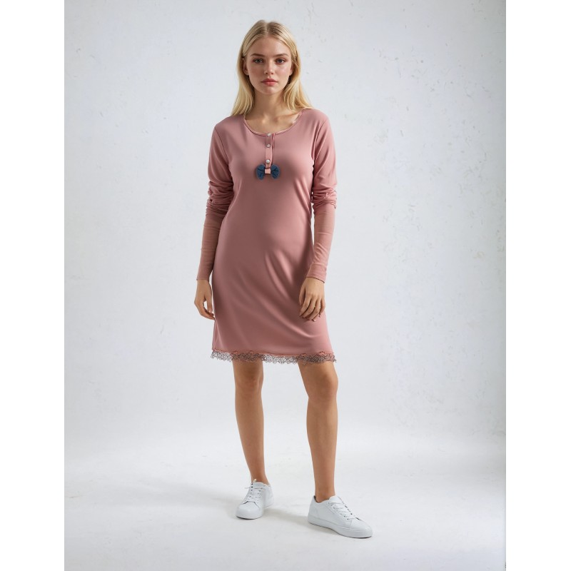 W463 - Pink Glow - NIGHTGOWN SOLID- (W463) W463 - Pink Glow - NIGHTGOWN SOLID- (W463)