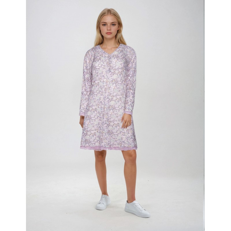 W533 - Type - NIGHTGOWN PINK FLOWERS- (W533) W533 - Type - NIGHTGOWN PINK FLOWERS- (W533)