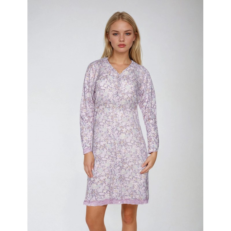 W533 - Type - NIGHTGOWN PINK FLOWERS- (W533) W533 - Type - NIGHTGOWN PINK FLOWERS- (W533)