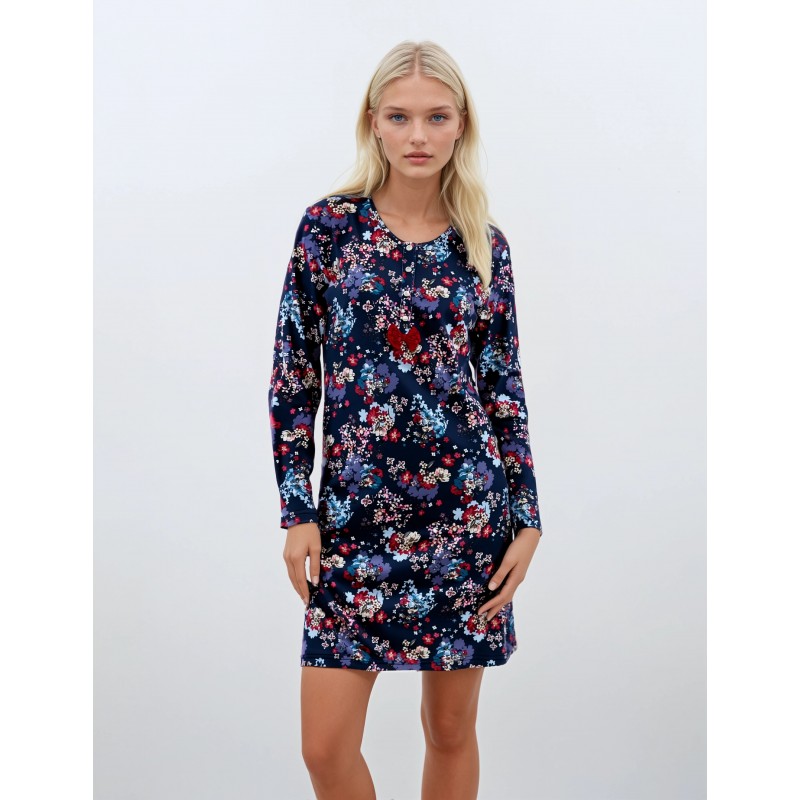 W537 - Type - NIGHTGOWN BORDO FLOWERS- (W537) W537 - Type - NIGHTGOWN BORDO FLOWERS- (W537)