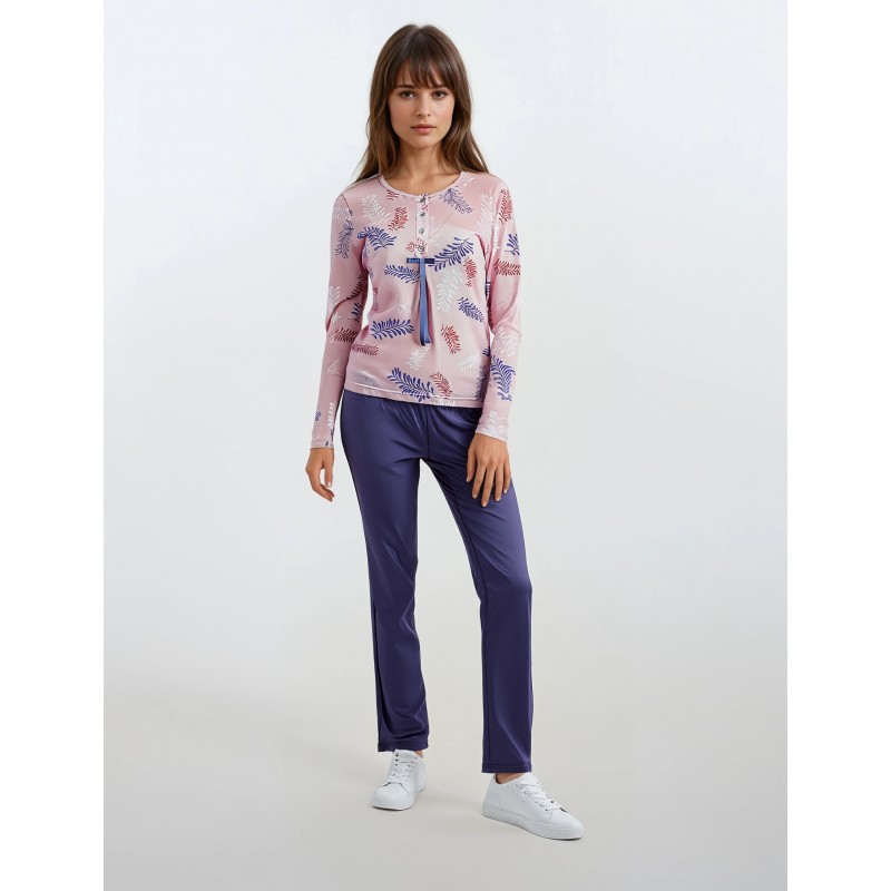 W590 - Type - PYJAMA PURPLE LEAVES- (W590) W590 - Type - PYJAMA PURPLE LEAVES- (W590)