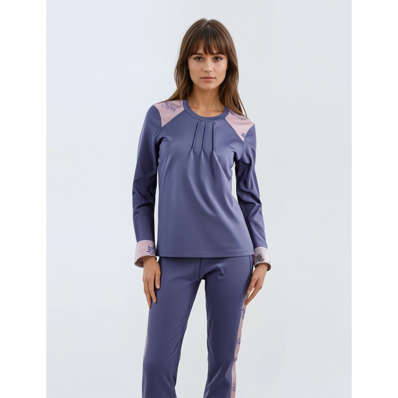 W593 - Type - PYJAMA PURPLE LEAVES- (W593)