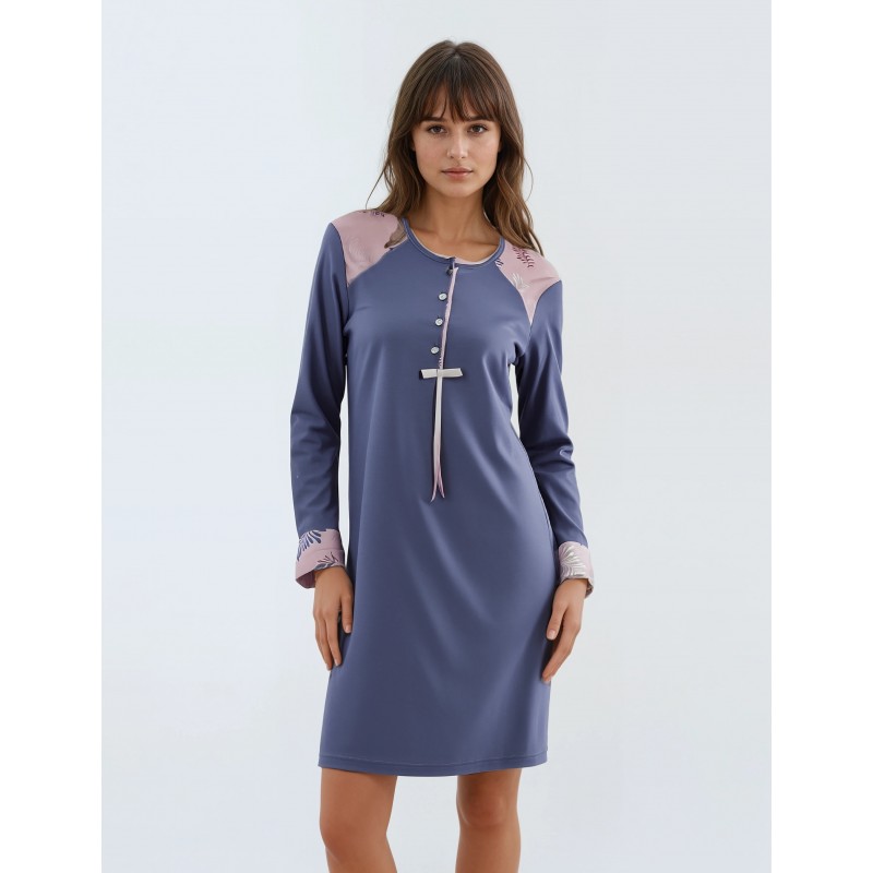 W594 - Type - NIGHTGOWN PURPLE LEAVES- (W594)