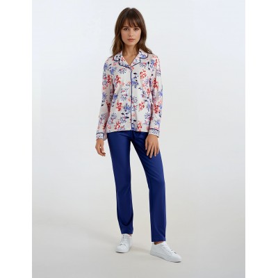 W615 - Type - PYJAMA BLUE FLOWERS- (W615) W615 - Type - PYJAMA BLUE FLOWERS- (W615)