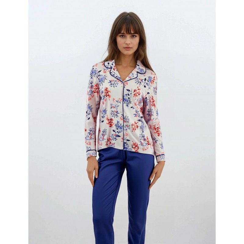 W615 - Type - PYJAMA BLUE FLOWERS- (W615) W615 - Type - PYJAMA BLUE FLOWERS- (W615)