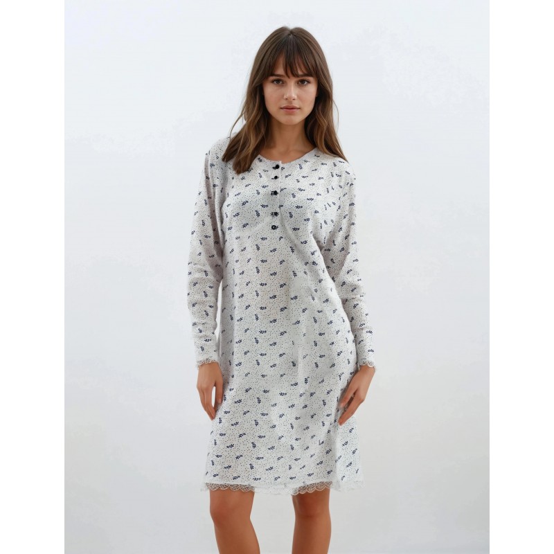 W633 - Type - NIGHTGOWN WHITE FLOWER- (W633) W633 - Type - NIGHTGOWN WHITE FLOWER- (W633)
