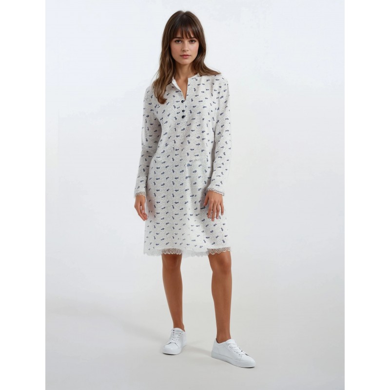 W633 - Type - NIGHTGOWN WHITE FLOWER- (W633) W633 - Type - NIGHTGOWN WHITE FLOWER- (W633)