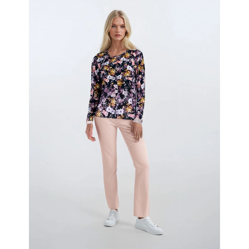 W645 - Type - PYJAMA BLACK FLOWER- (W645) W645 - Type - PYJAMA BLACK FLOWER- (W645)