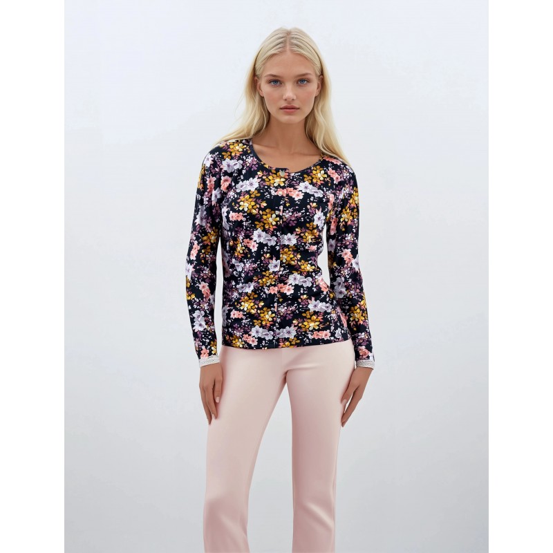 W645 - Type - PYJAMA BLACK FLOWER- (W645) W645 - Type - PYJAMA BLACK FLOWER- (W645)