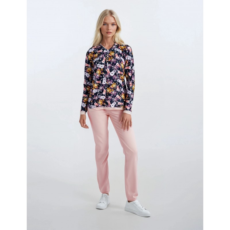 W646 - Type - PYJAMA BLACK FLOWER- (W646) W646 - Type - PYJAMA BLACK FLOWER- (W646)
