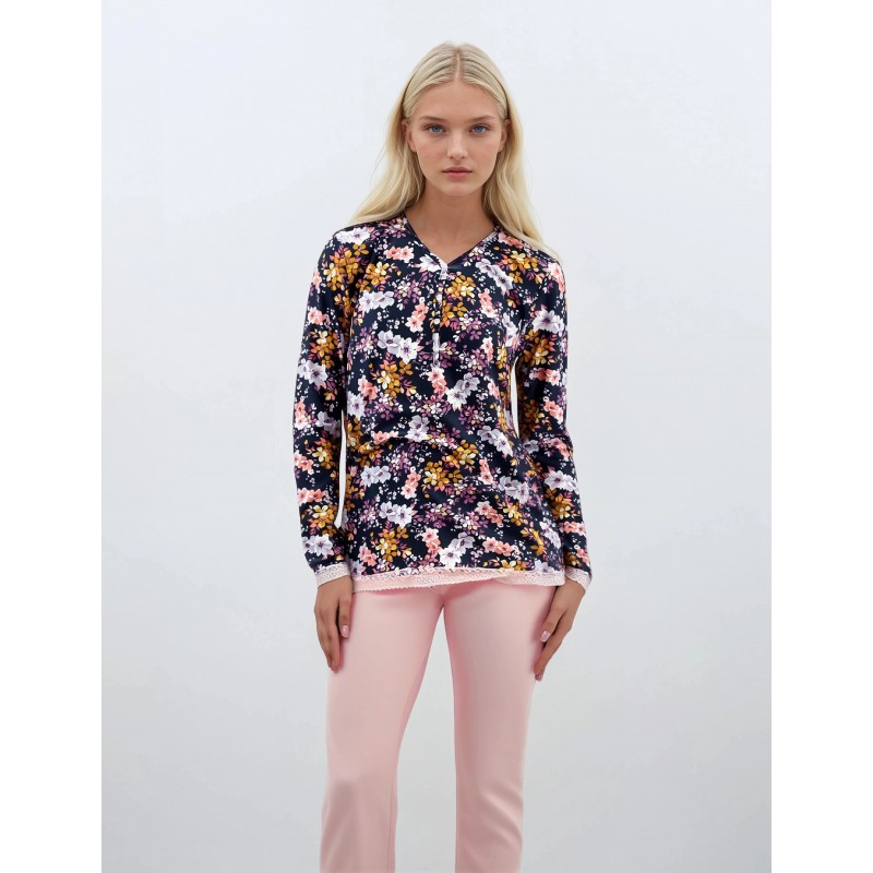 W646 - Type - PYJAMA BLACK FLOWER- (W646) W646 - Type - PYJAMA BLACK FLOWER- (W646)