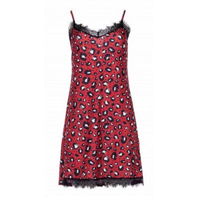 W729 - Type - NIGHTGOWN 2PCS RED LEOPARD- (W729) W729 - Type - NIGHTGOWN 2PCS RED LEOPARD- (W729)