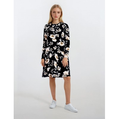 W904 - Type - NIGHTGOWN BLACK FLOWERS- (W904) W904 - Type - NIGHTGOWN BLACK FLOWERS- (W904)