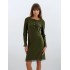 W907_1 - Oil Green - NIGHTGOWN BLACK FLOWERS- (W907_1)