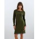 W907_1 - Oil Green - NIGHTGOWN BLACK FLOWERS- (W907_1)