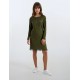 W907_1 - Oil Green - NIGHTGOWN BLACK FLOWERS- (W907_1)