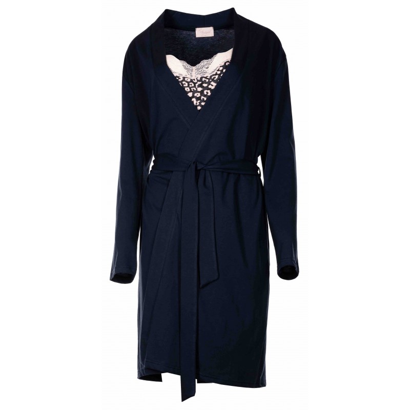 W959 - Type - NIGHTGOWN+ROBE 2PCS BLUE LEO- (W959)