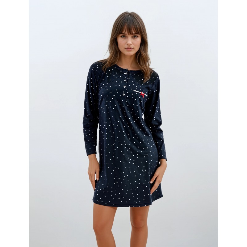 W966 - Type - NiGHTGOWN BLUE DOT - (W966) W966 - Type - NiGHTGOWN BLUE DOT - (W966)