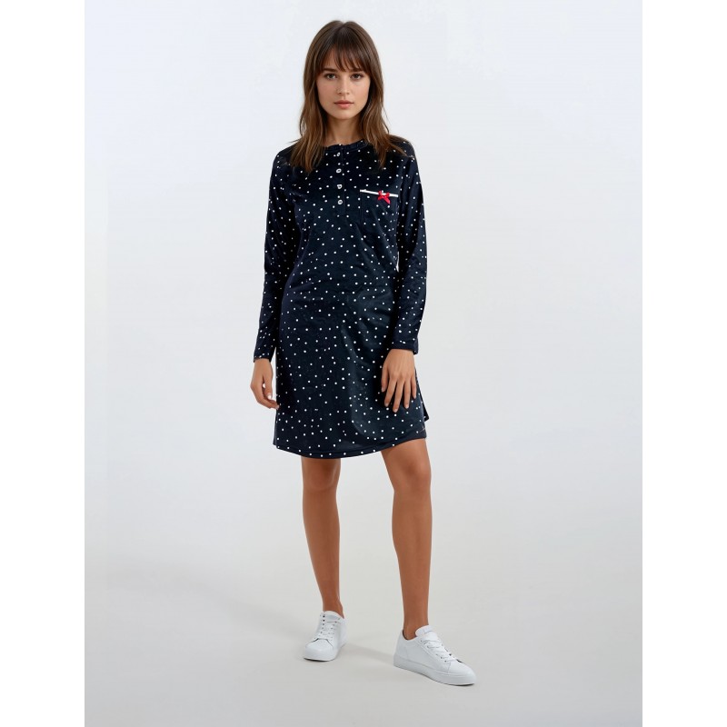 W966 - Type - NiGHTGOWN BLUE DOT - (W966) W966 - Type - NiGHTGOWN BLUE DOT - (W966)